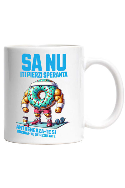 StoryGift Romania Cana Cu Gogoasa Glazurata Colorata Cu Muschii La Sala Sport...