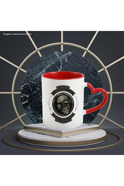 StoryGift Romania Mug With Message In English, Skull, Helmet, Motorcycle, Lightning, Multicolor 330 ml,, With ,STG