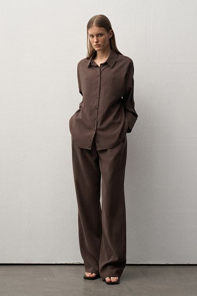 Mathilda By Çiğdem Bilici Women's Bitter Brown Lora Oversize Shirt