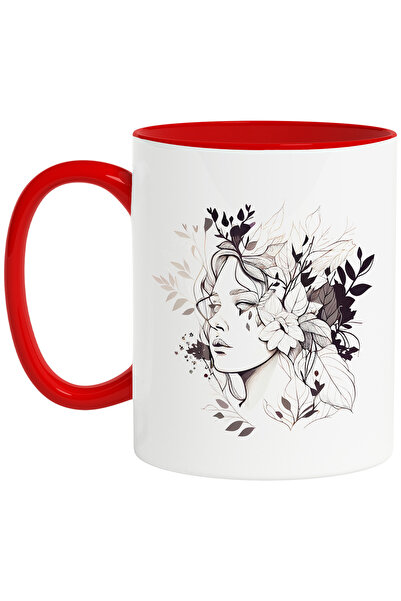 StoryGift Romania Cana Cu O Fata De Femeie | Ilustratie | Serioasa | Arta Abs...