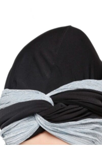 Differenza Glitter Double Wrap Bonnet - Black Ice Blue