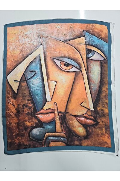 Elvinege Aksesuar Kadın Yüzlü Saten Fular