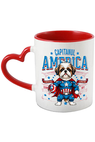 StoryGift Romania Cana Cu Shih Tzu Caine In Costum De Capitan America Cu Pele...