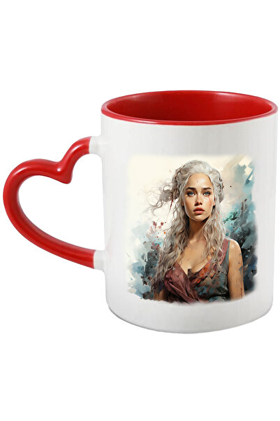StoryGift Romania Cana Cu Daenerys, Emilia Clarke, Game Of Thrones, Personaj, Multicolor 330 Ml, C, Cu Maner Inim Stg