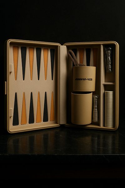 Sarebaby Mercedes Amg Genuine Leather Backgammon Set
