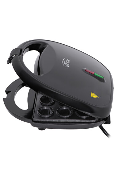 adler Μηχανή ψησίματος με κέλυφος καρυδιάς, 12 σχήματα, 1200W, ενδεικτική λυχνία, αντικολλητικές πλάκες, AD3071