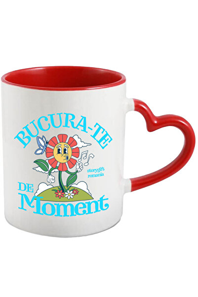 StoryGift Romania Cana Cu Floare Colorata Muzicala Text Bucura-te De Moment, ...