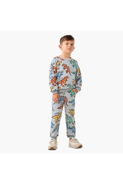 Juniors All-Over Dinosaur Print Sweatshirt and Joggers Set