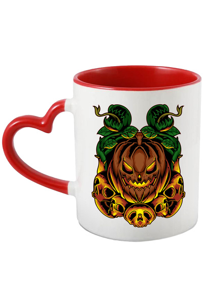 StoryGift Romania Cana Cu Halloween: Dovleci, Cranii, Frunze, Spini, Foc, Mul...