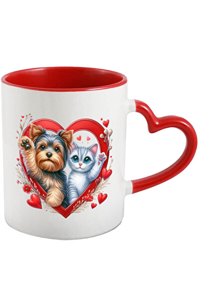 StoryGift Romania Cana Cu O Pisicuta Si Un Catel Blanos Care Fac Cu Mana | Il...