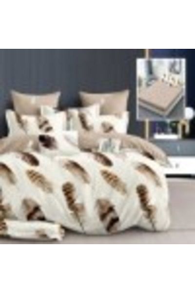Pucioasa Double Bedding Set - Beige - Cotton–Polyester