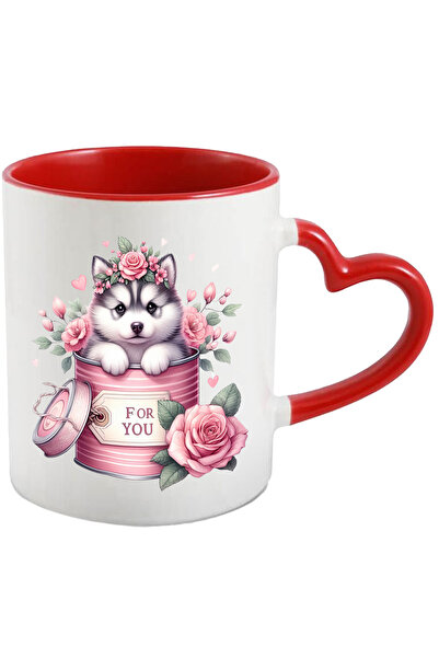 StoryGift Romania Cana Cu Un Catelus Husky Care Iese Dintr-o Conserva | Ilust...