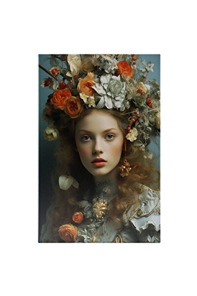 StoryGift Romania Tablou Canvas: Fotografie Cu O Fata Draguta Cu Multe Flori ...