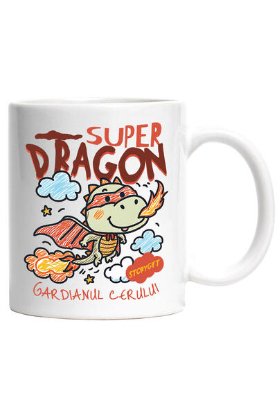 StoryGift Romania Cana cu Dragon Desenat Copii Cu Pelerina Si masca De Super ...