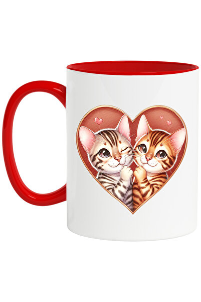 StoryGift Romania Cana Cu 2 Pisicute Care Stau Intr-o Inima | Ilustratie | Ap...