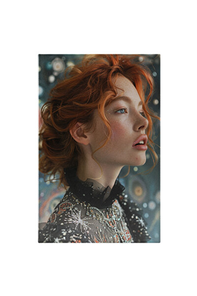 StoryGift Romania Tablou Canvas: Fata Pistruiata Cu Ochii Albastri Si Parul Roscat, Rosie In Obraji Cu Privirea