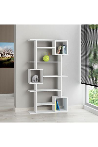 Mourah Home Soto Modern Bookcase Display Unit White