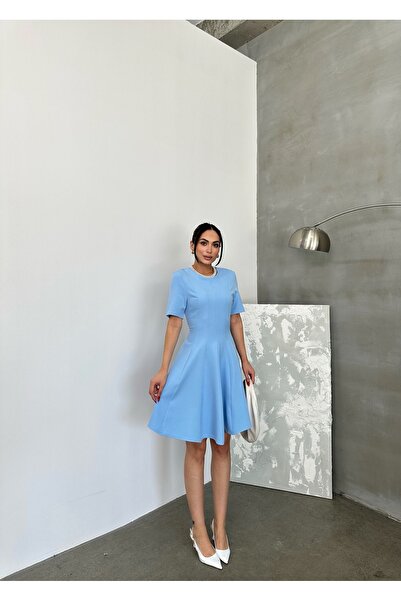 MEECY Rochie de damă cu guler oval