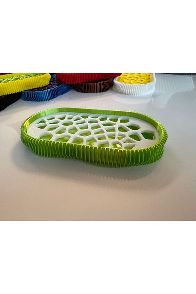 OEM 3D soap dish, Wave model, Lime / White