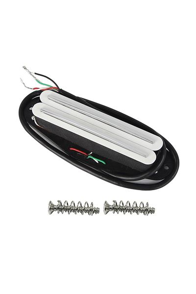 Choice 6-7K FLEOR 1PCS Ceramic Dual Rail Pickup 4-Wires ST Guitar Mini Humbucker Pickup White