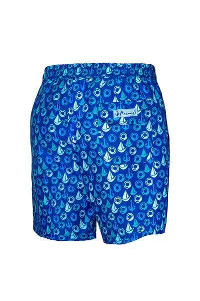 ANEMOSS Sailing Three-Pocket Men's Swim Shorts with Mesh Inside Waist Elastic and Binding Rope