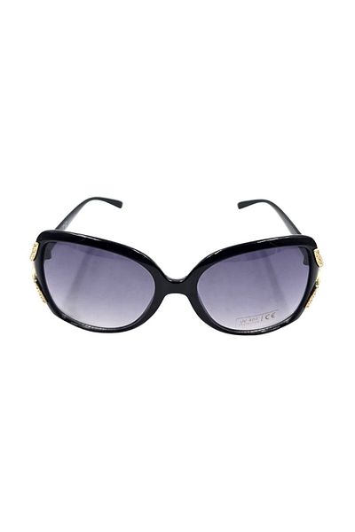Tiara Ochelari de soare pentru femei, Tiara, ramă neagră lucioasă, formă de fluture, detalii aurii, protecție UV 400