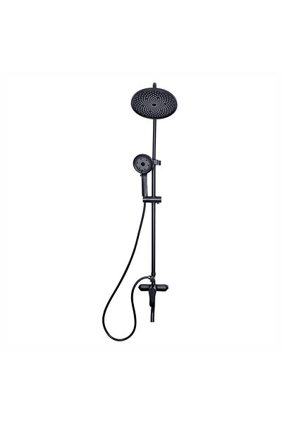 Naimeed Company Coloană de duș, cu cap de duș fix și mobil, Naimeed D6134, 3 funcții, oțel inoxidabil, Negru