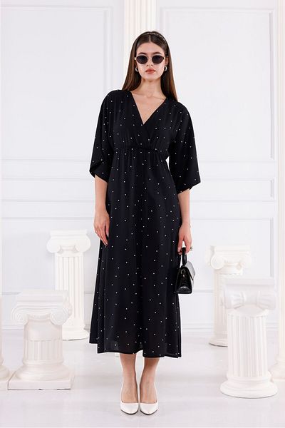 Pulli Collection Διπλό - Φόρεμα με πουά μανίκι νυχτερίδας