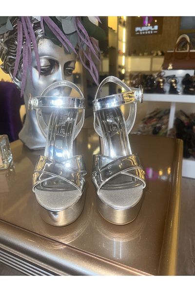 purple shoes Shiny Platform Evening Dress Shoes