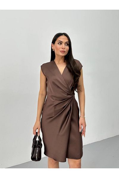 STEPS Double Breasted Sleeveless Satin Dress