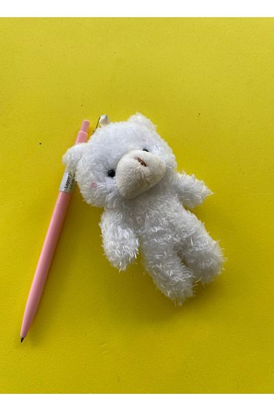 tiny wood Versatil Pen with Kawaii Teddy Bear Figure and 0.7 Tip |   Cute Plush School Writing Pen with Keychain