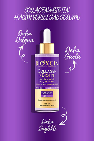 Bioxcin Kolagen & Biotin Extra Volume Serum 100 ml - Kolagen Biotin pro tenké řídké vlasy