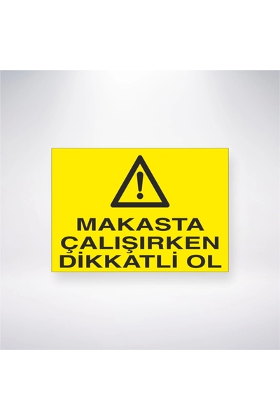 Reysa Tasarım ملصق ماكاستا انتبه أثناء العمل مقاس 20 × 28 سم