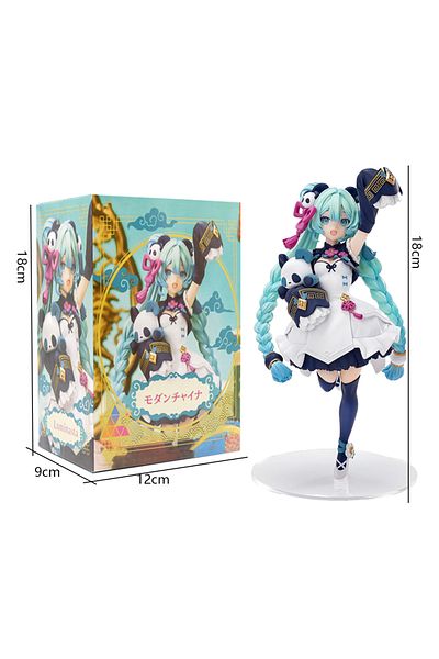 Choice With Box 18cm Anime Hatsune Miku Figure National Style Fashion Panda Modernchina Model Toy Gift Coll