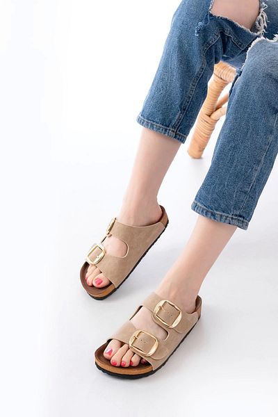 TB Terzi Bey Beige Daily Women's Slippers