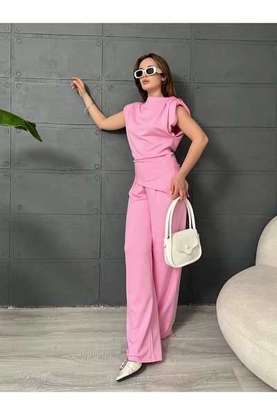 orjinal blue b Modal Fabric Draped Double Set