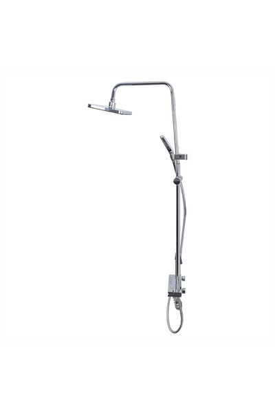 Naimeed Company Coloană de duș, cu cap de duș fix și mobil, D6161, 4 funcții, oțel inoxidabil, argintiu