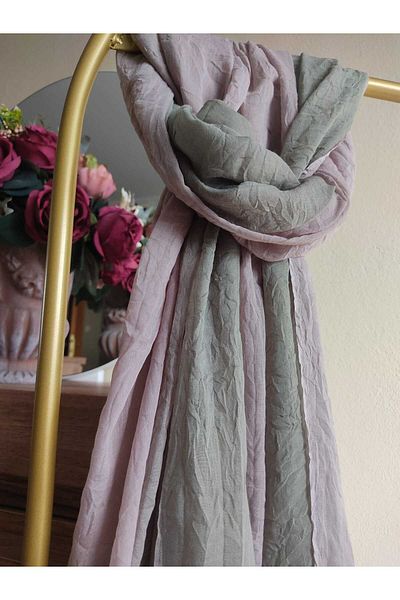 JAWEL ŞAL Jawel Double Color Comfort Shawl Khaki-Grey Colors