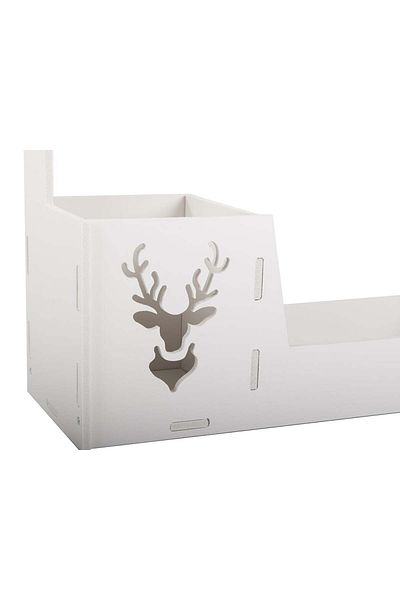 TECOS Wall Shelf, ®, White, 2 Levels, Dimensions 32x33x12, Cosmetics and Accessories Organizer