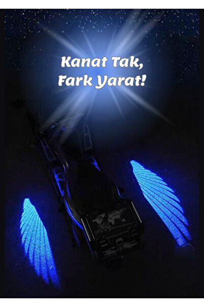 BEKAZE 2 Kanat Parça Motosiklet LED Gövde Altı Işık Projektör Hayalet Melek K...
