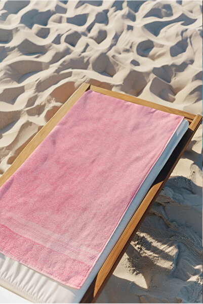 Ellaline Ροζ Πετσέτα Παραλίας 100% Βαμβάκι Πιστοποιημένη Πετσέτα Θάλασσας & Πισίνας 70x130cm