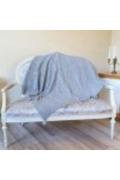 Class Home Collection Knitted Blanket with Pom Pom 130 x 170 cm, Grey