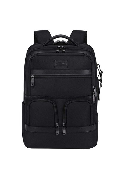 JOLAR. Rucsac Smart Pentru Laptop, Unisex, Cu Port Usb, Rezistent La Apa, Kb0235bk Negru
