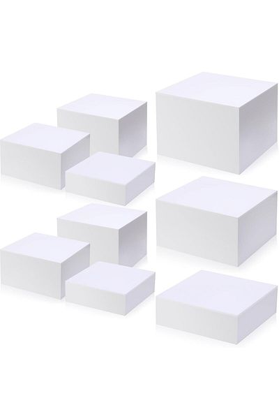 Generic 9 قطع من حاملات البوفيه الأكريليكية، صندوق عرض مكعب، حامل عرض ذو 5 جوانب للعرض مع قاع مجوف