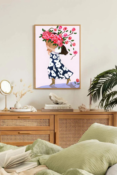 Dekorsiahome Jednodijelna slika sa drvenim okvirom za dnevnu sobu, hodnik i k...