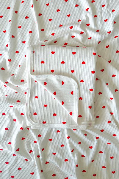 COOLMINIES Red Heart Double Layer Cotton Report Bias Newborn Baby Blanket Baby Swaddle 80*90cm