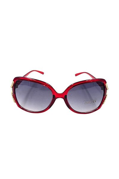 Tiara Ochelari de soare pentru femei, Tiara, ramă roșie lucioasă, formă de fluture, detalii aurii, protecție UV 400
