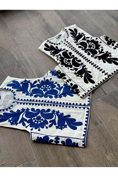 Lavanta Tekstil Embroidered Linen Vest