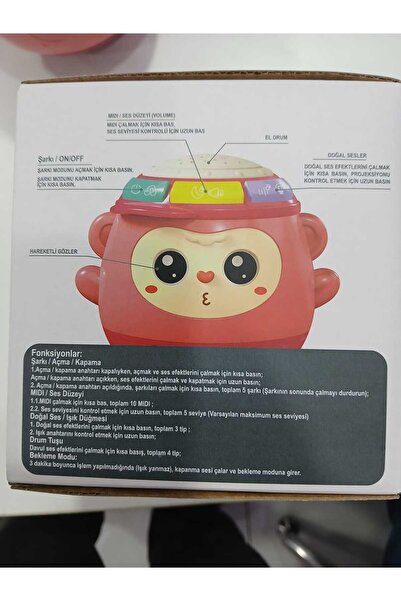 Boratila Toys Projeksiyonlu Hareketli Gözlü Müzikli 5 in 1 Maymun Oyuncak
