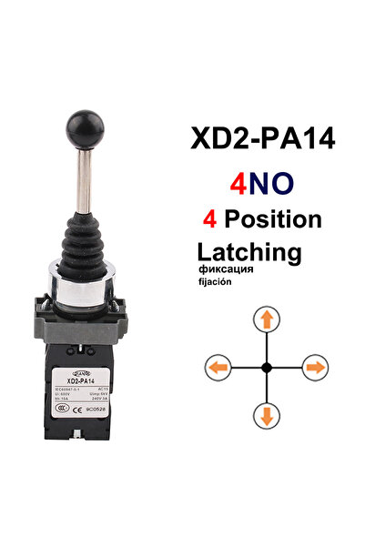 Choice1 1 قطعة XD2-PA14 2NO 2 وضعية بقفل XD2-PA12 PA14 عصا تحكم روكر دوارة بخ...
